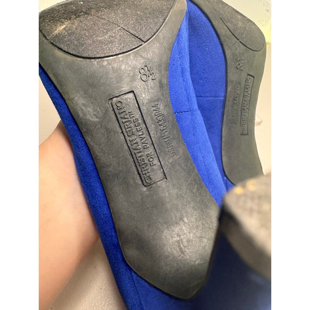 Christian Siriano for Payless Blue Faux Suede Pointed Toe Pumps Women’s Size 8.5 - Picture 5 of 7